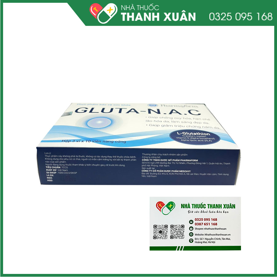 Viên uống GLUTA-N.A.C hỗ trợ chống lão hóa, sáng đẹp da